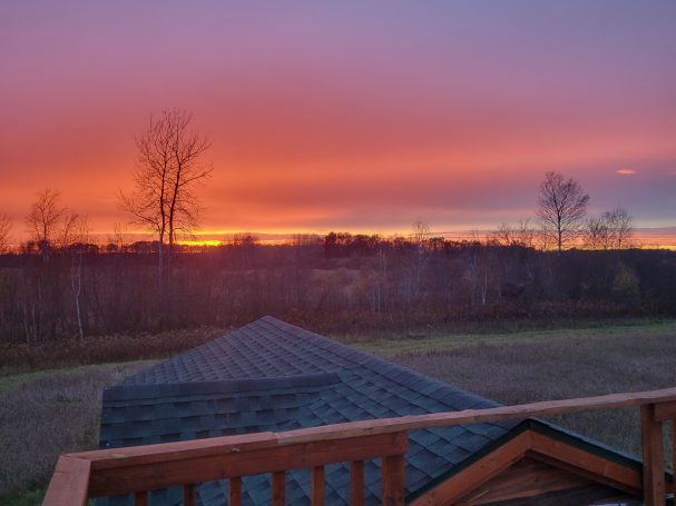 Sunset view off of deck.