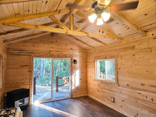 Inside of cabin living room.